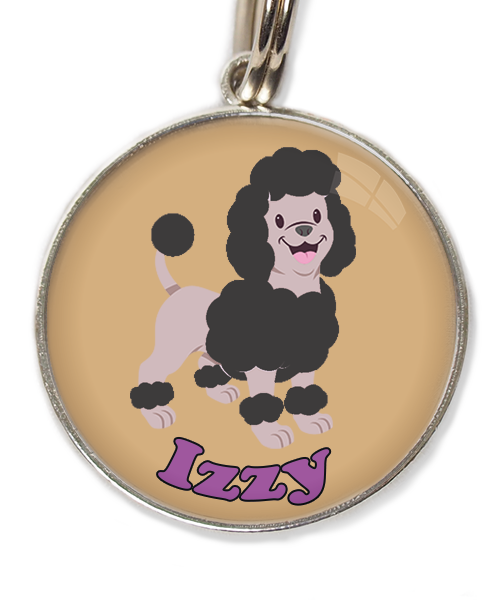 dwergpoodle-zwart-met-naam-los-huisdierpenning-beige