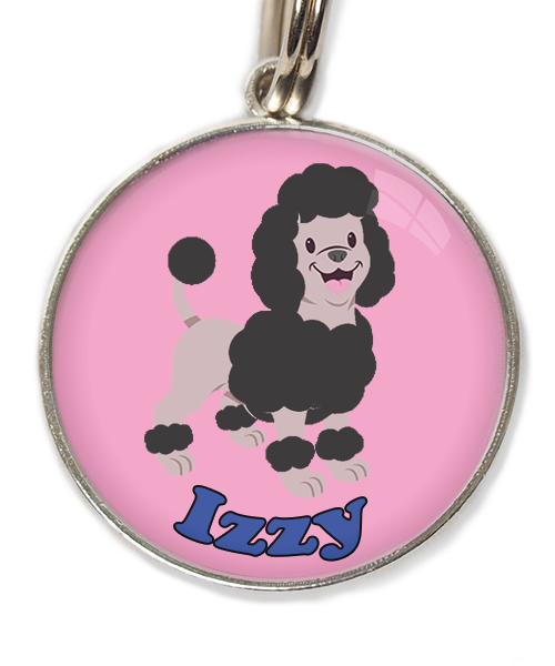 dwergpoodle-zwart-met-naam-los-huisdierpenning-lichtroos