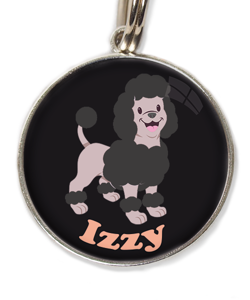 dwergpoodle-zwart-met-naam-los-huisdierpenning-zwart