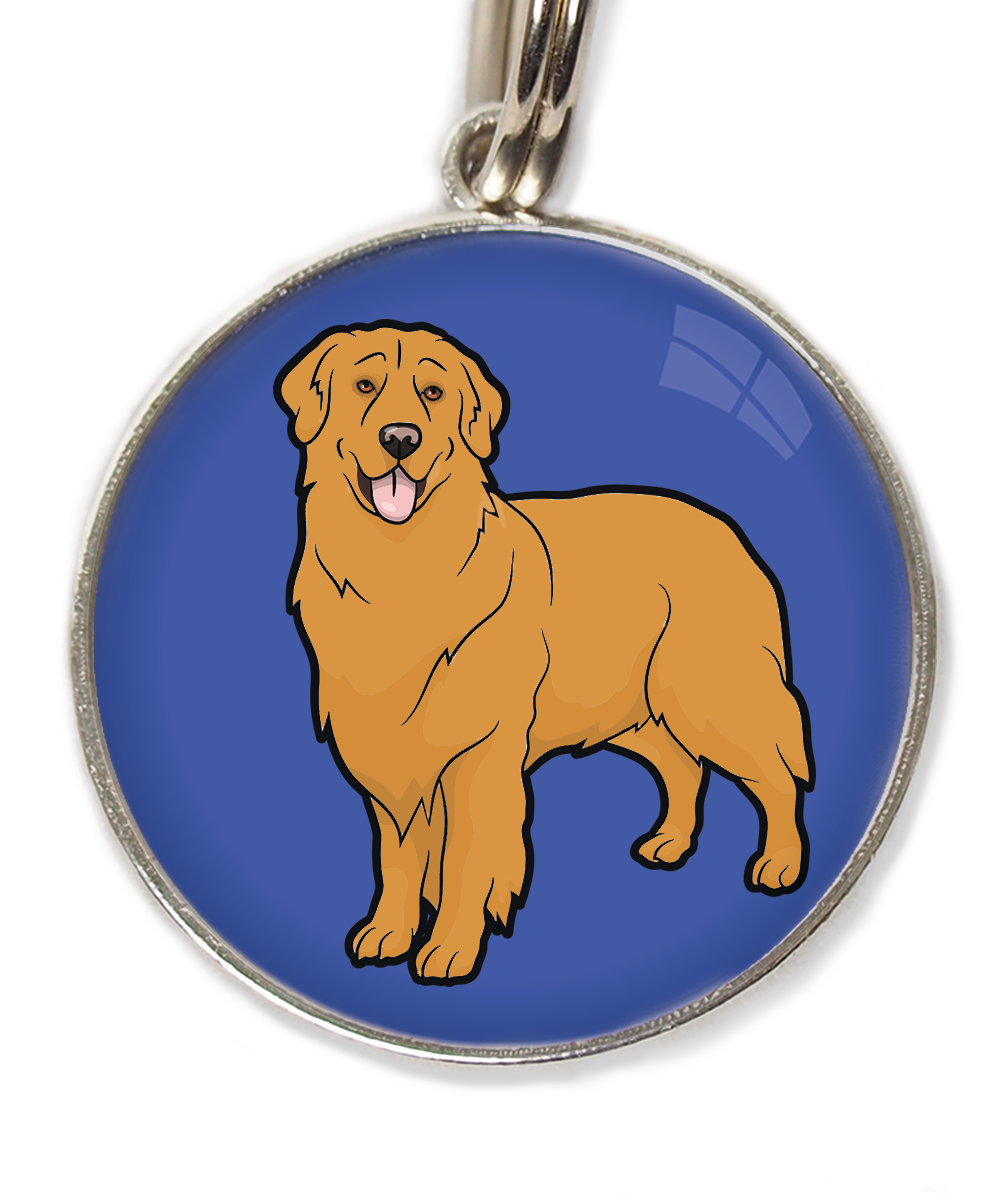 golden-retriever-orange-huisdierpenning-blauw