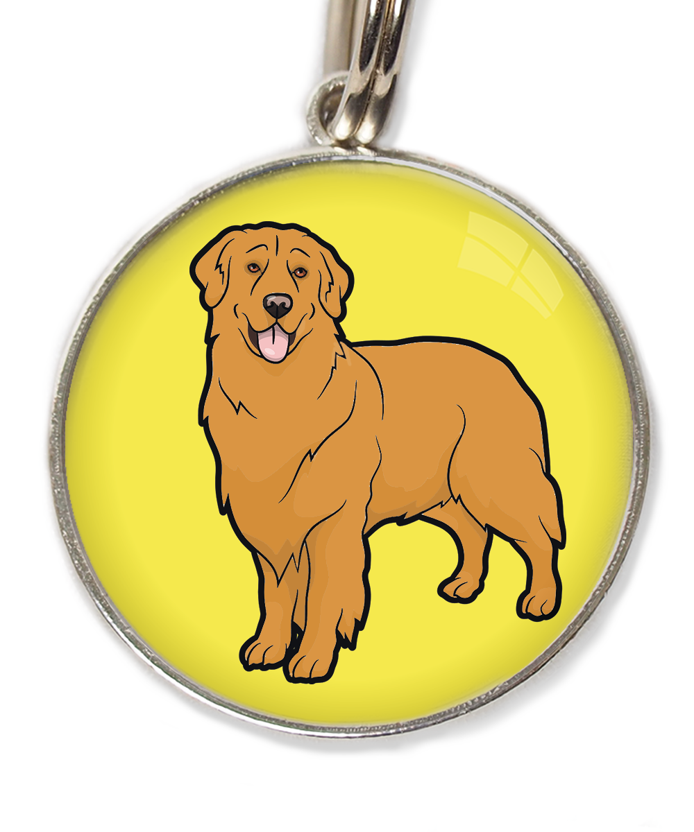 golden-retriever-orange-huisdierpenning-geel