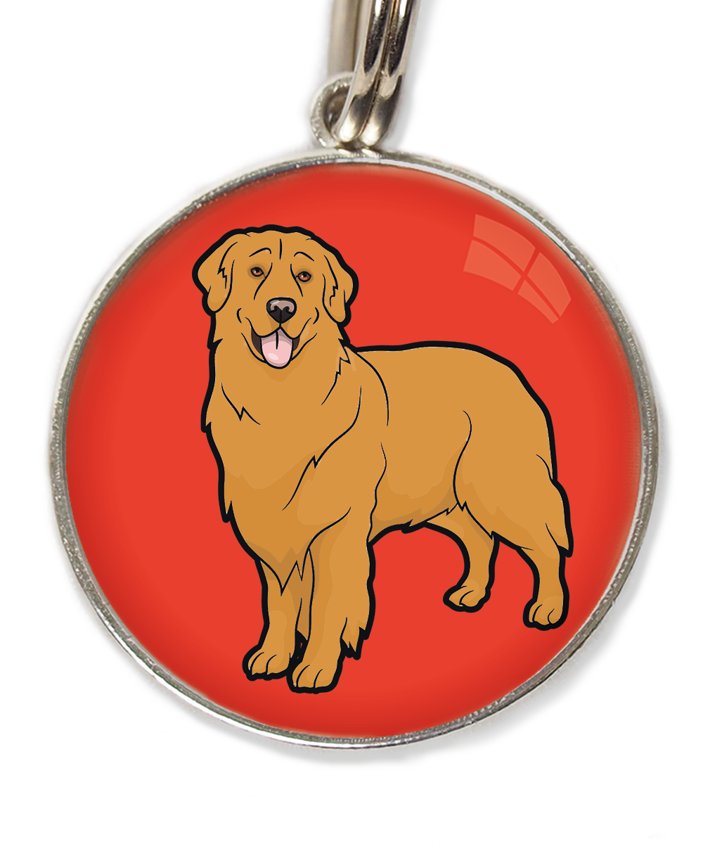 golden-retriever-orange-huisdierpenning-rood