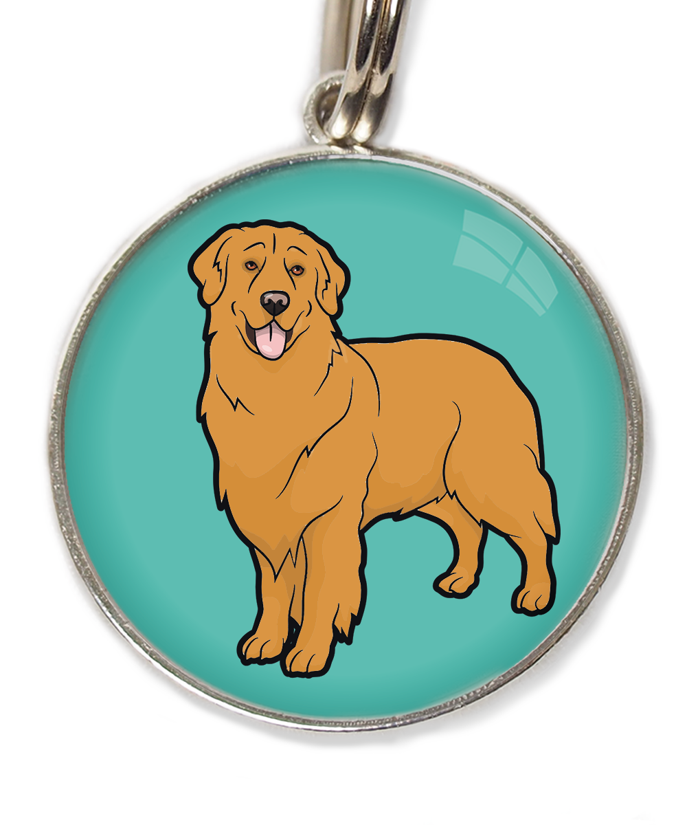 golden-retriever-orange-huisdierpenning-turquoise