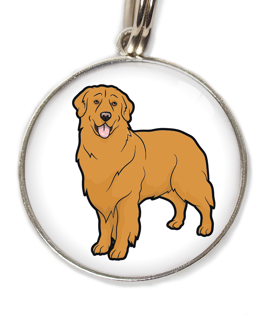 golden-retriever-orange-huisdierpenning-wit
