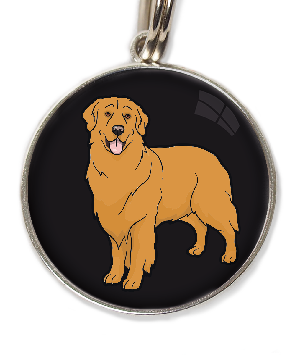 golden-retriever-orange-huisdierpenning-zwart