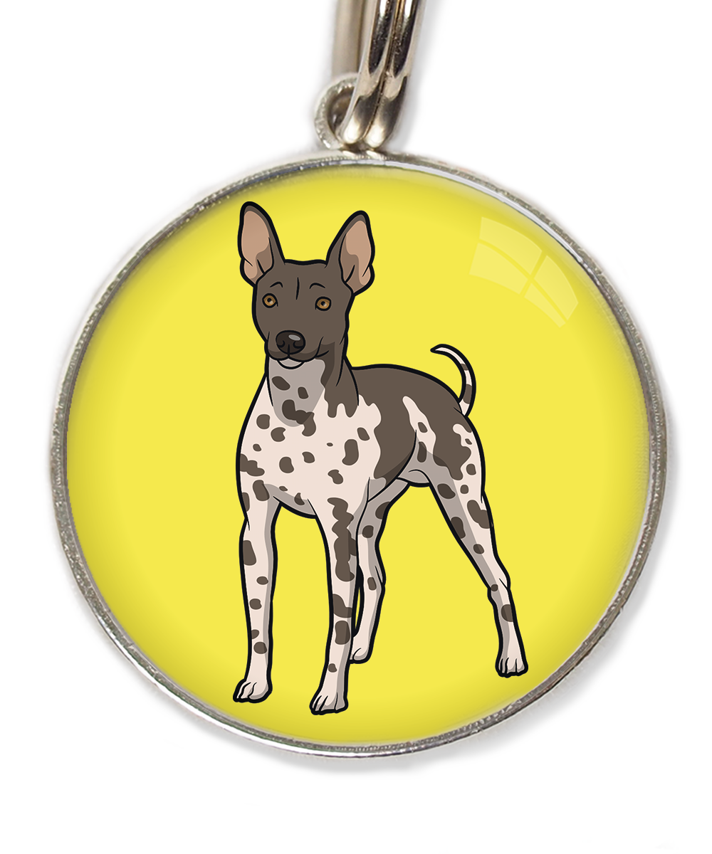 hairless-terrier-gevlekt-huisdierpenning-geel