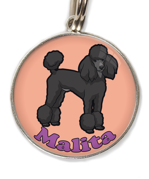 konings-poedel-met-naam-los-huisdierpenning-peach