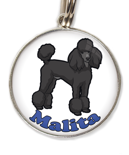 konings-poedel-met-naam-los-huisdierpenning-wit