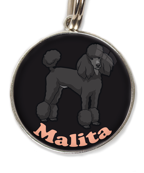 konings-poedel-met-naam-los-huisdierpenning-zwart