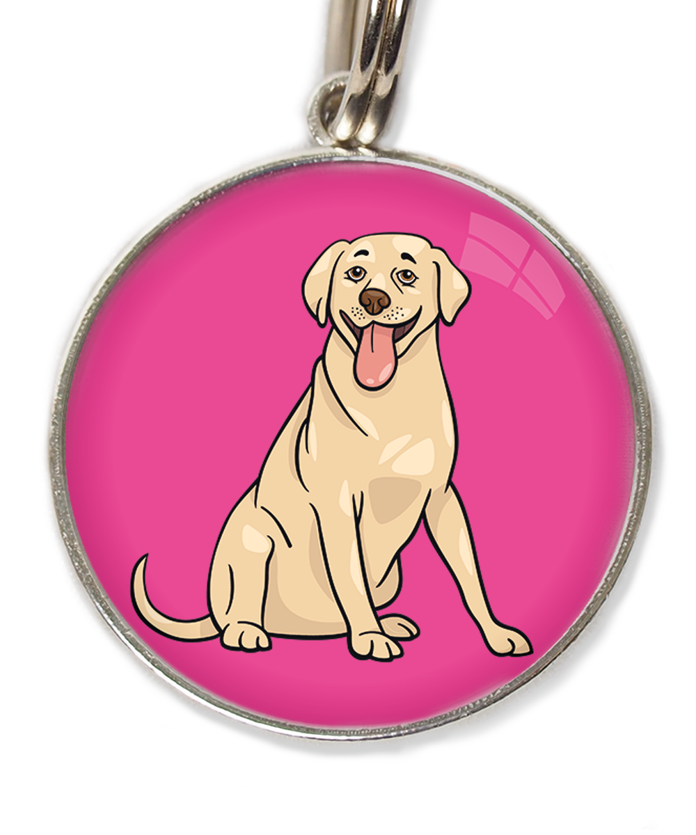 labrador-beige-huisdierpenning-fushia