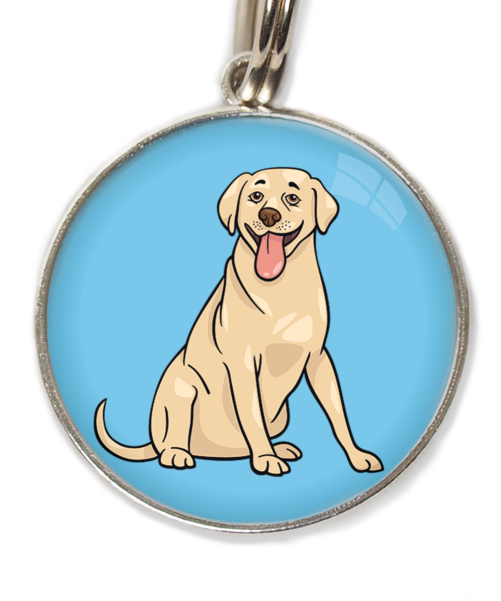 labrador-beige-huisdierpenning-lichtblauw
