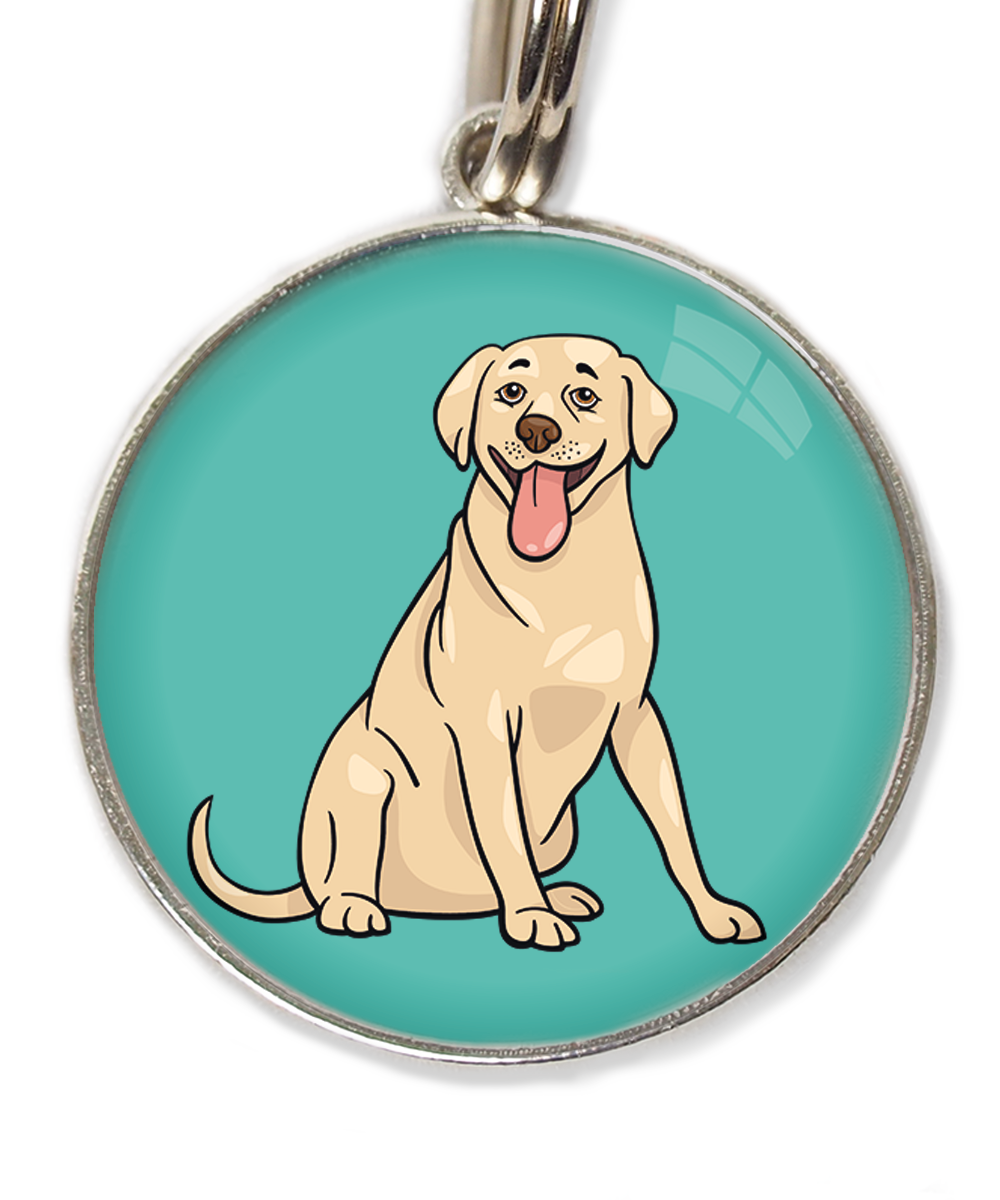 labrador-beige-huisdierpenning-turquoise