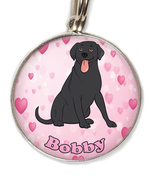 labrador-zwart-met-naam-los-huisdierpenning-hartjes