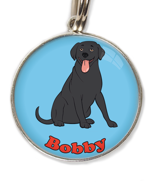 labrador-zwart-met-naam-los-huisdierpenning-lichtblauw