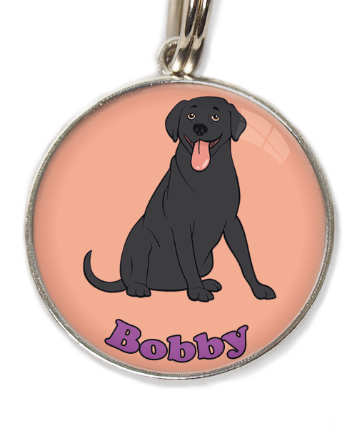 labrador-zwart-met-naam-los-huisdierpenning-peach
