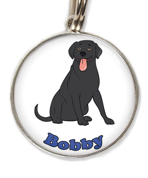 labrador-zwart-met-naam-los-huisdierpenning-wit