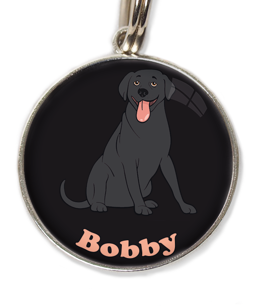 labrador-zwart-met-naam-los-huisdierpenning-zwart