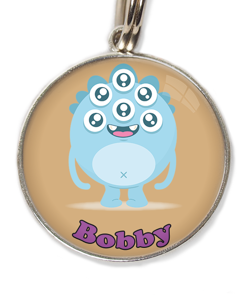 monster-blauw-met-naam-los-huisdierpenning-beige