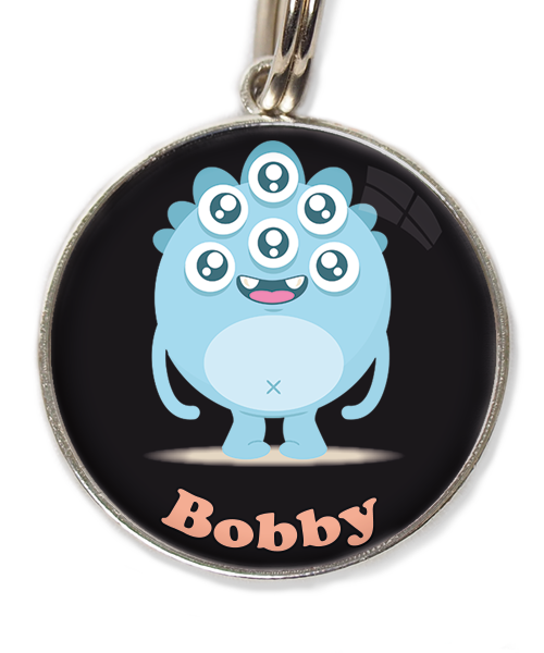 monster-blauw-met-naam-los-huisdierpenning-zwart