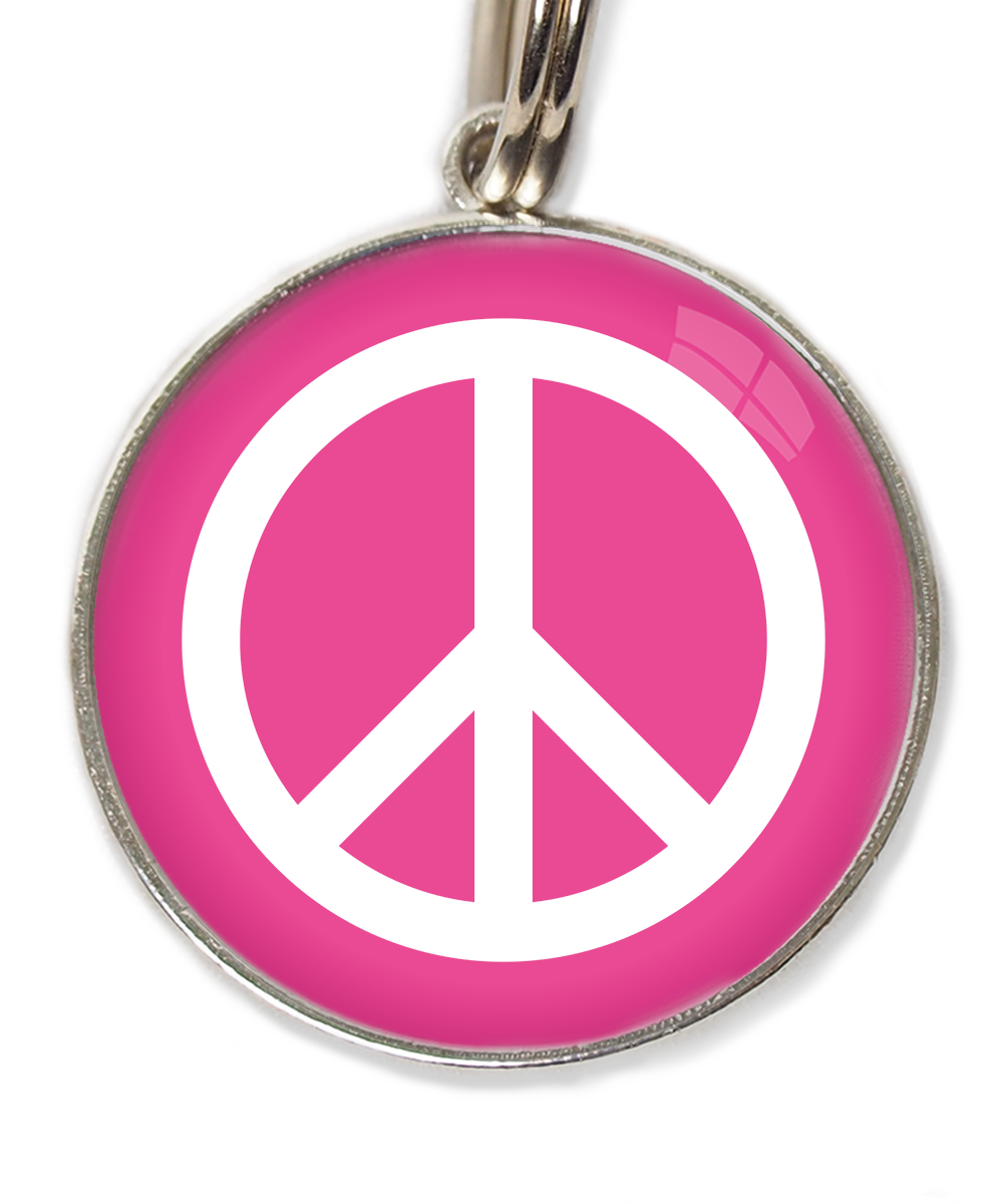 peace-sign-huisdierpenning-fushia