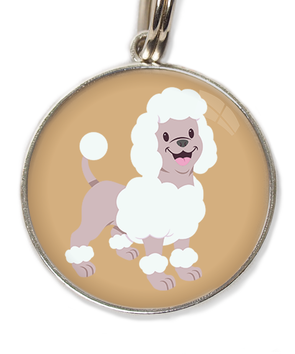 poodle-wit-huisdierpenning-beige