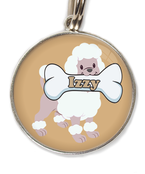 poodle-wit-met-naam-been-huisdierpenning-beige