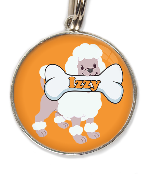 poodle-wit-met-naam-been-huisdierpenning-oranje