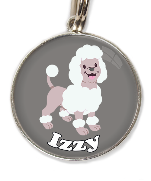 poodle-wit-met-naam-los-huisdierpenning-lichtgrijs