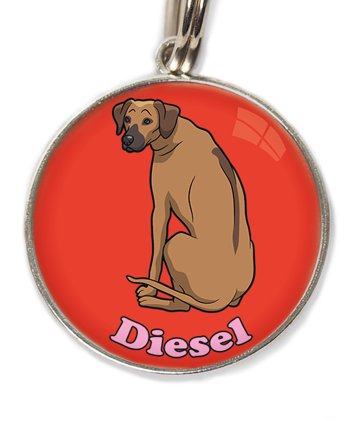 ridgeback-met-naam-los-huisdierpenning-rood