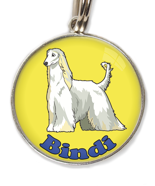 afgaanse-windhond-met-naam-los-huisdierpenning-geel