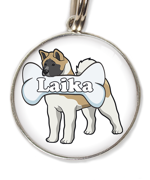 akita-met-naam-been-huisdierpenning-wit