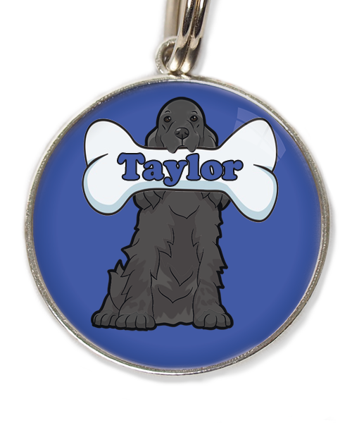 black-cocker-met-naam-been-huisdierpenning-blauw