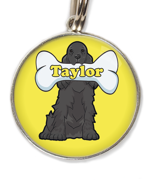 black-cocker-met-naam-been-huisdierpenning-geel