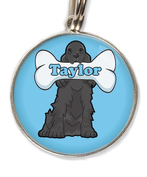 black-cocker-met-naam-been-huisdierpenning-lichtblauw