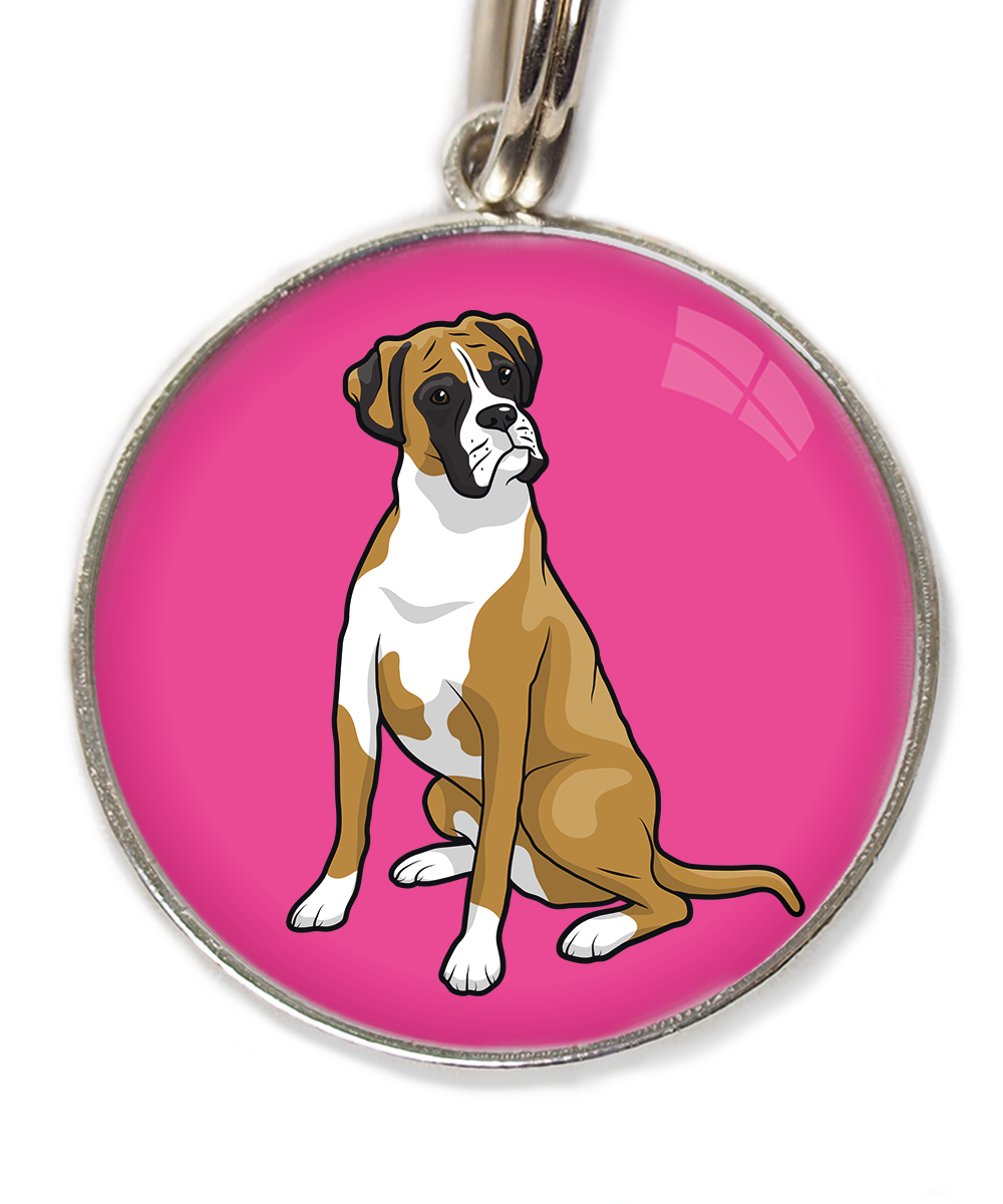 boxer-huisdierpenning-fushia