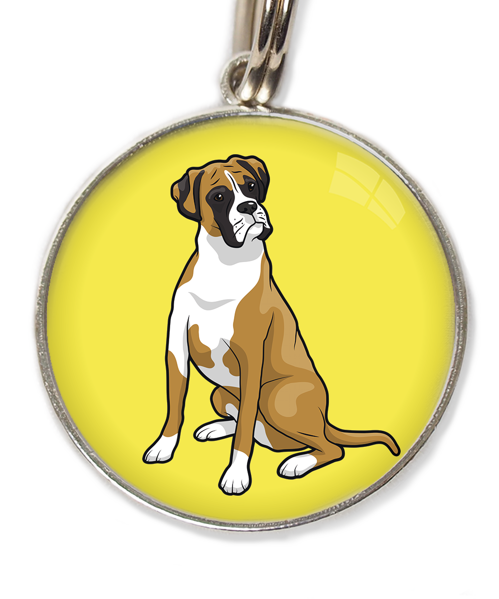 boxer-huisdierpenning-geel