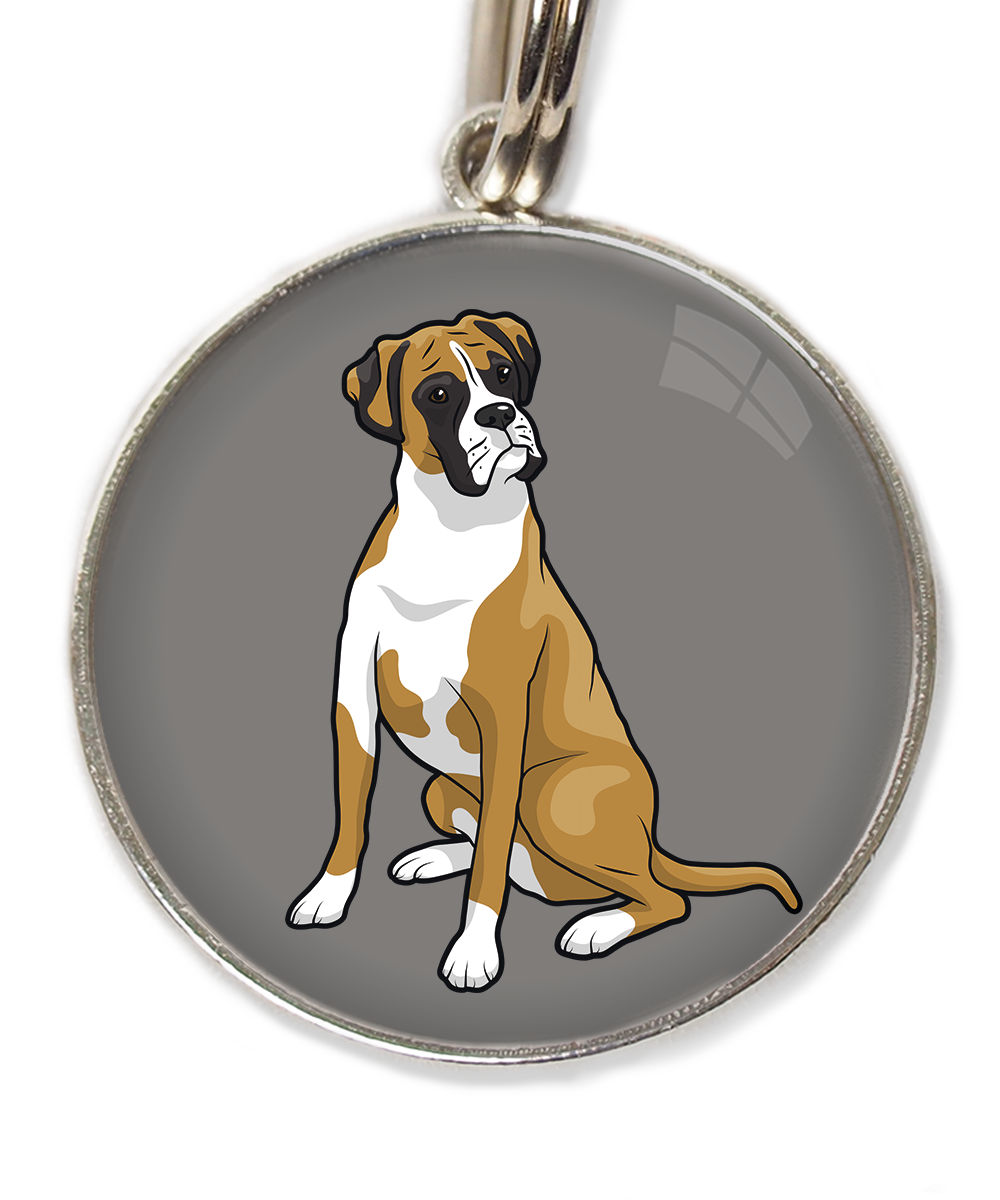 boxer-huisdierpenning-lichtgrijs