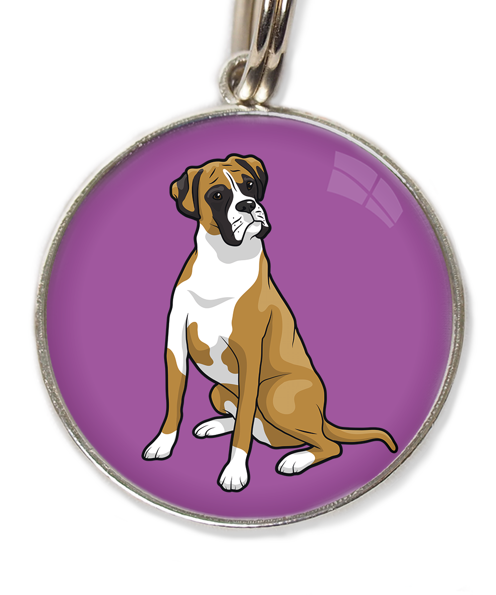 boxer-huisdierpenning-lilla