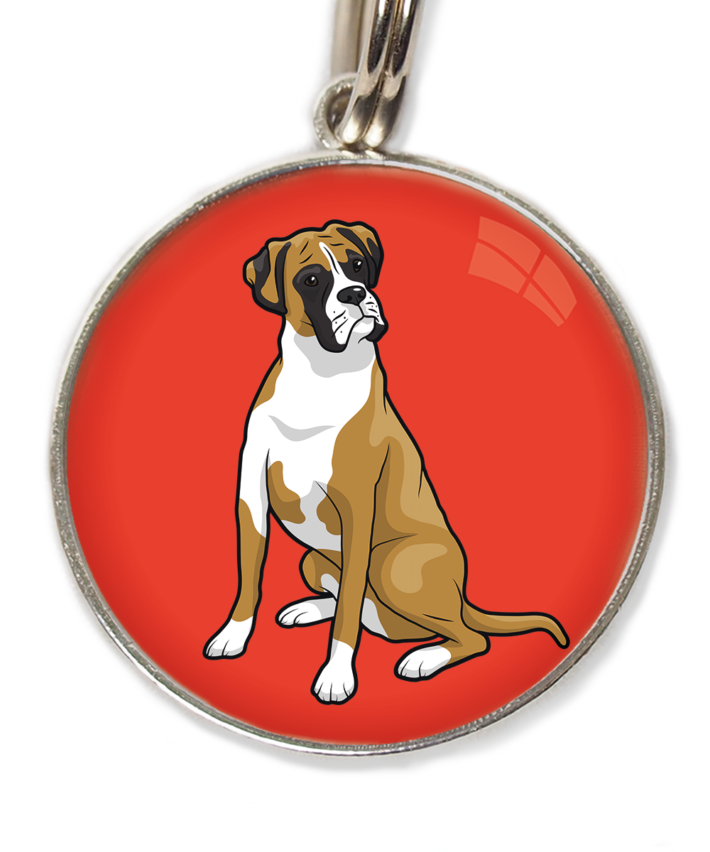 boxer-huisdierpenning-rood