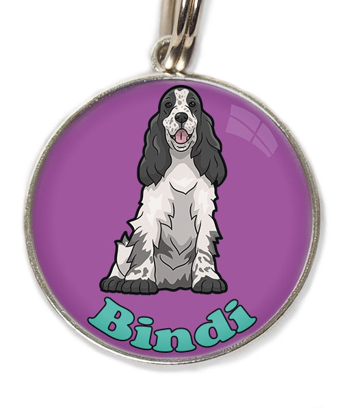 cocker-zwart-wit-met-naam-los-huisdierpenning-lilla