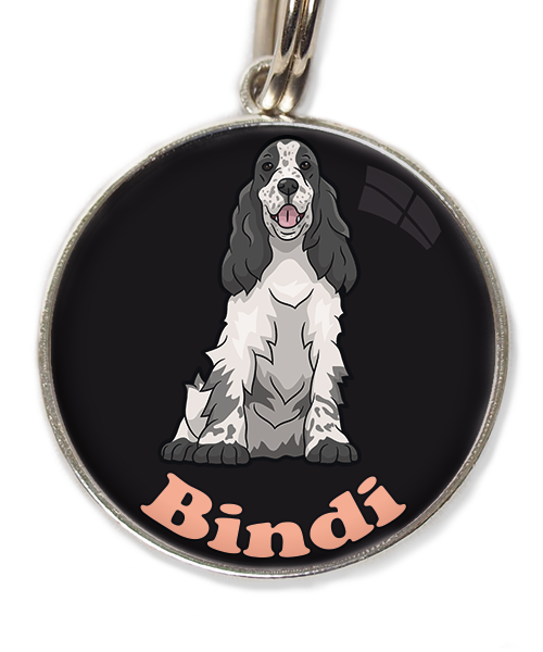 cocker-zwart-wit-met-naam-los-huisdierpenning-zwart