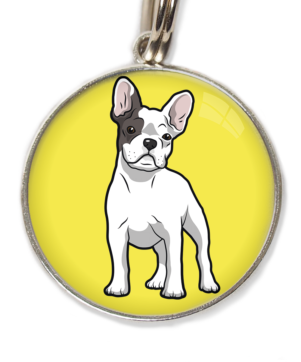 franse-bulldog-huisdierpenning-geel