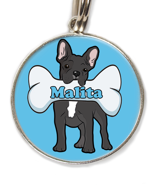 franse-bulldog-met-witte-borst-met-naam-been-huisdierpenning-lichtblauw