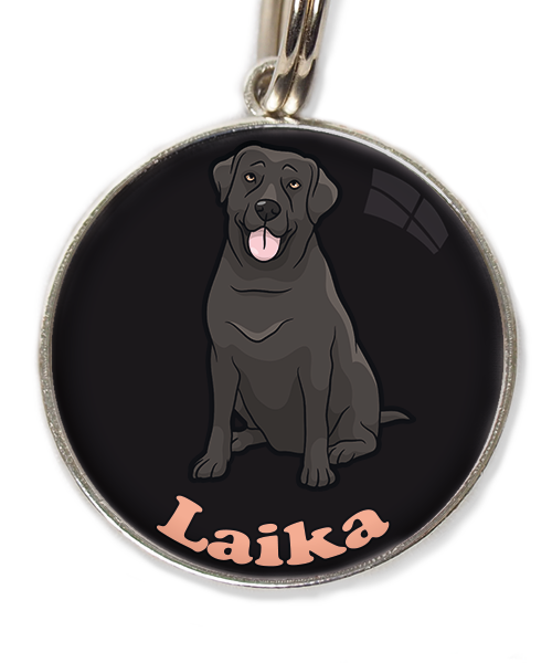 labrador-2-met-naam-los-huisdierpenning-zwart