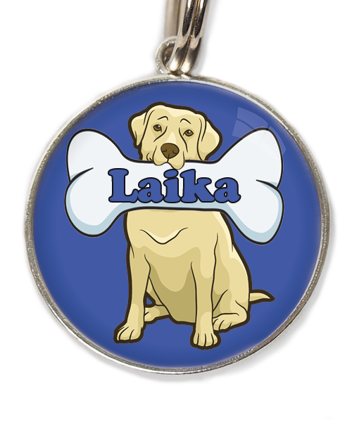 labrador-beige-2-met-naam-been-huisdierpenning-blauw