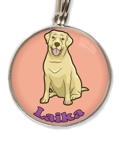 labrador-beige-2-met-naam-los-huisdierpenning-peach