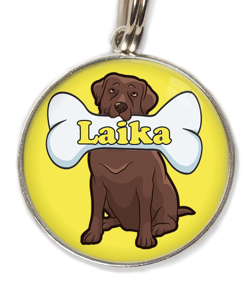 labrador2-bruin-met-naam-been-huisdierpenning-geel
