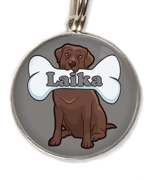 labrador2-bruin-met-naam-been-huisdierpenning-lichtgrijs