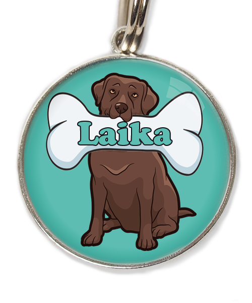 labrador2-bruin-met-naam-been-huisdierpenning-turquoise