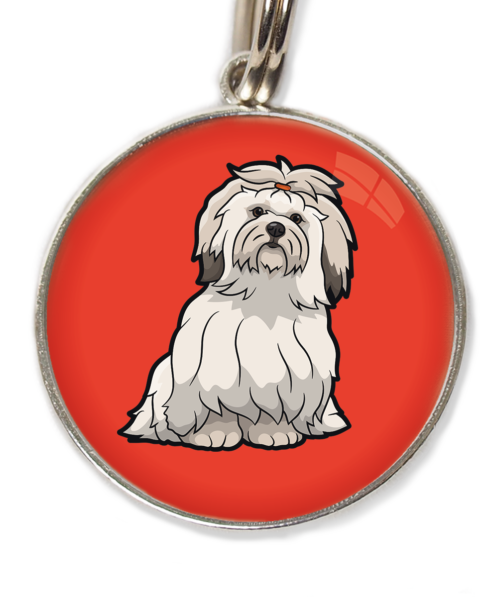 lhasa-apso-huisdierpenning-rood